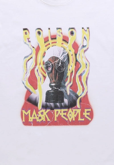 Gas mask t-shirt grunge tee retro punk poison top in white