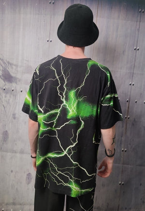 Light strike t-shirt neon thunderstorm tee in green black