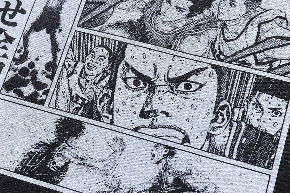 Vintage anime t-shirt slam dunk tee retro Japanese top in grey