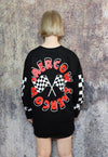 Racing check top F1 print tee formula one t-shirt in black