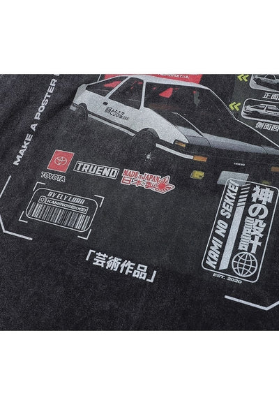 Vintage Toyota t-shirt retro car tee racing top in acid grey