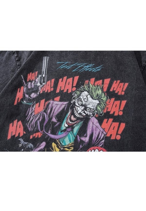 Joker cartoon t-shirt Batman tee retro movie top in black