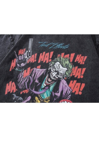 Joker cartoon t-shirt Batman tee retro movie top in black