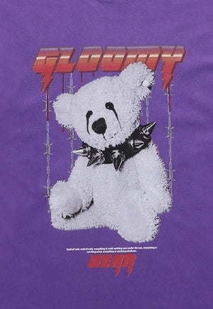 Punk bear t-shirt vintage teddy print tee gloomy slogan top