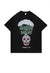 Skeleton print t-shirt bons tee skater skull top in Black