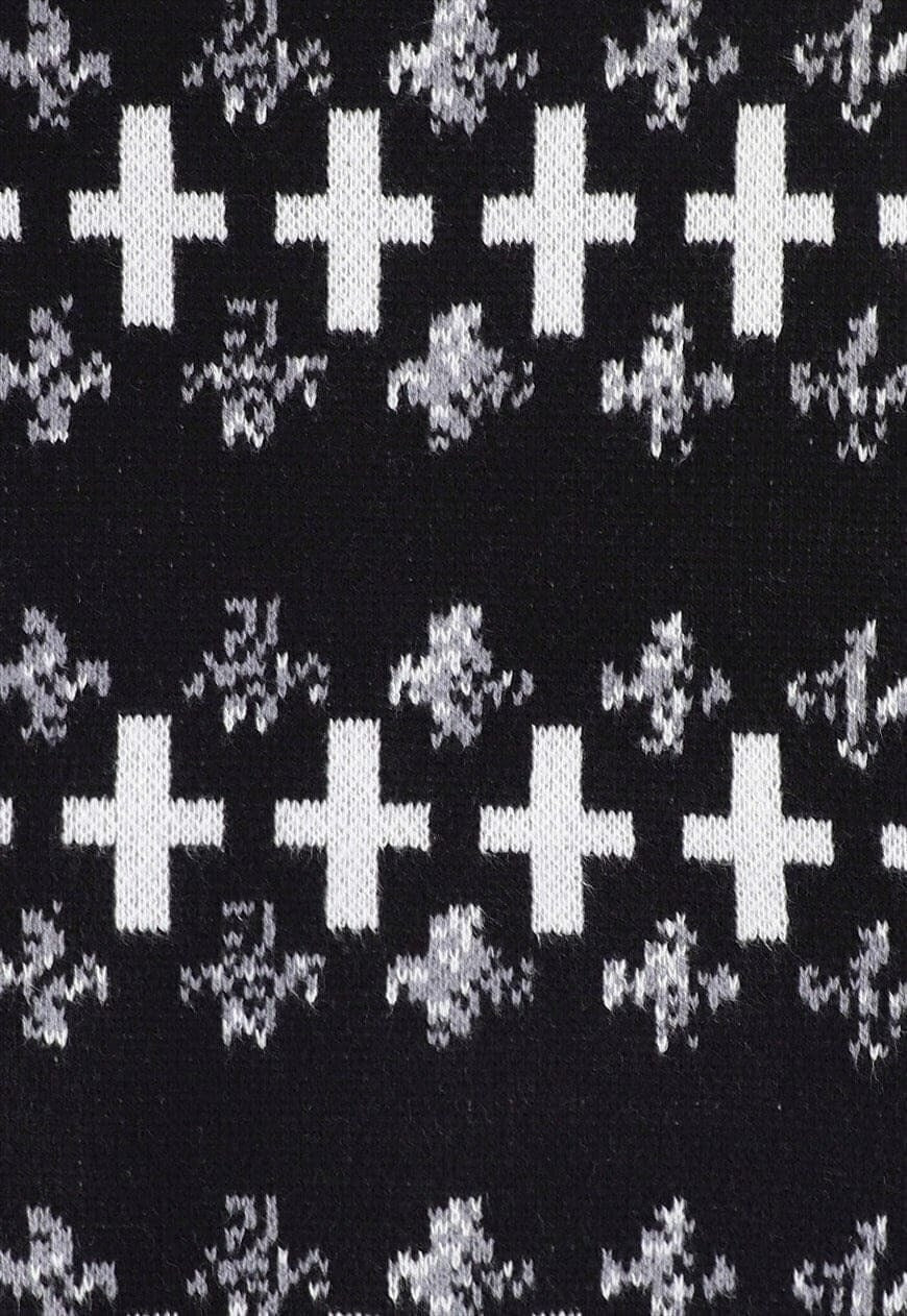 Cross sweater knitted Gothic jumper grunge top in black
