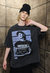 Rapper t-shirt premium vintage wash grunge hip-hop tee grey