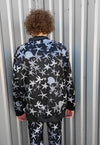 Sea life varsity jacket Ocean print bomber skater coat black