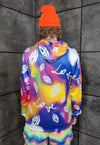 Tie-dye hoodie Love slogan pullover skater jumper in pink