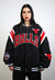 Bulls basketball jacket vintage pattern varsity patch bomber