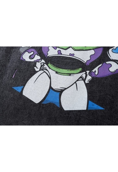 Alien t-shirt grunge old cartoon tee retro top in acid grey