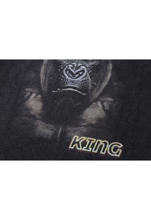 King Kong t-shirt guerilla tee monkey print top vintage grey