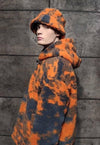 Fleece fisherman hat handmade tie-dye camo bucket orange