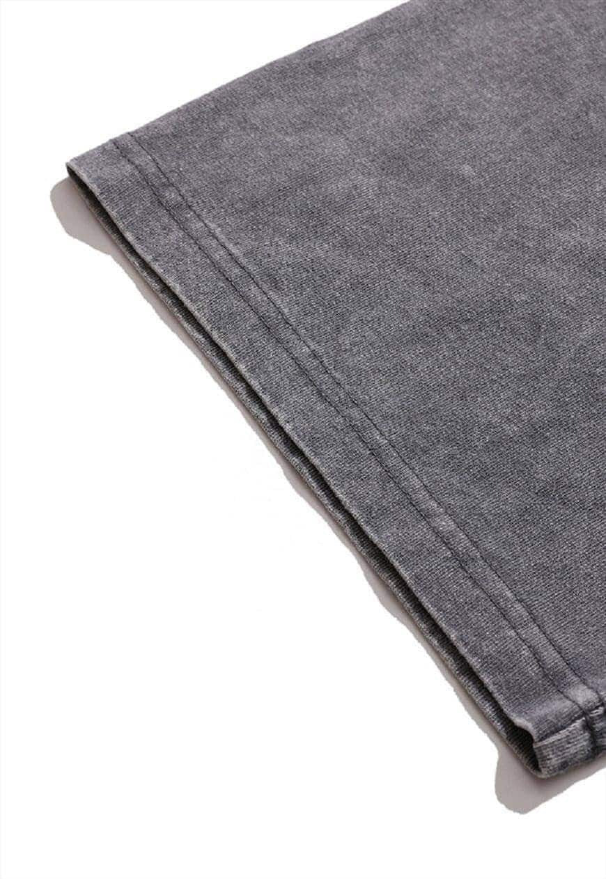 Money slogan t-shirt vintage wash tee in acid grey