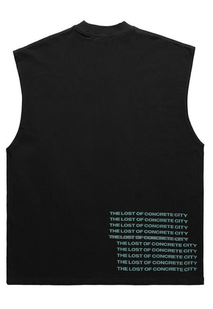 Lost slogan tank top surfer vest retro sleeveless t-shirt