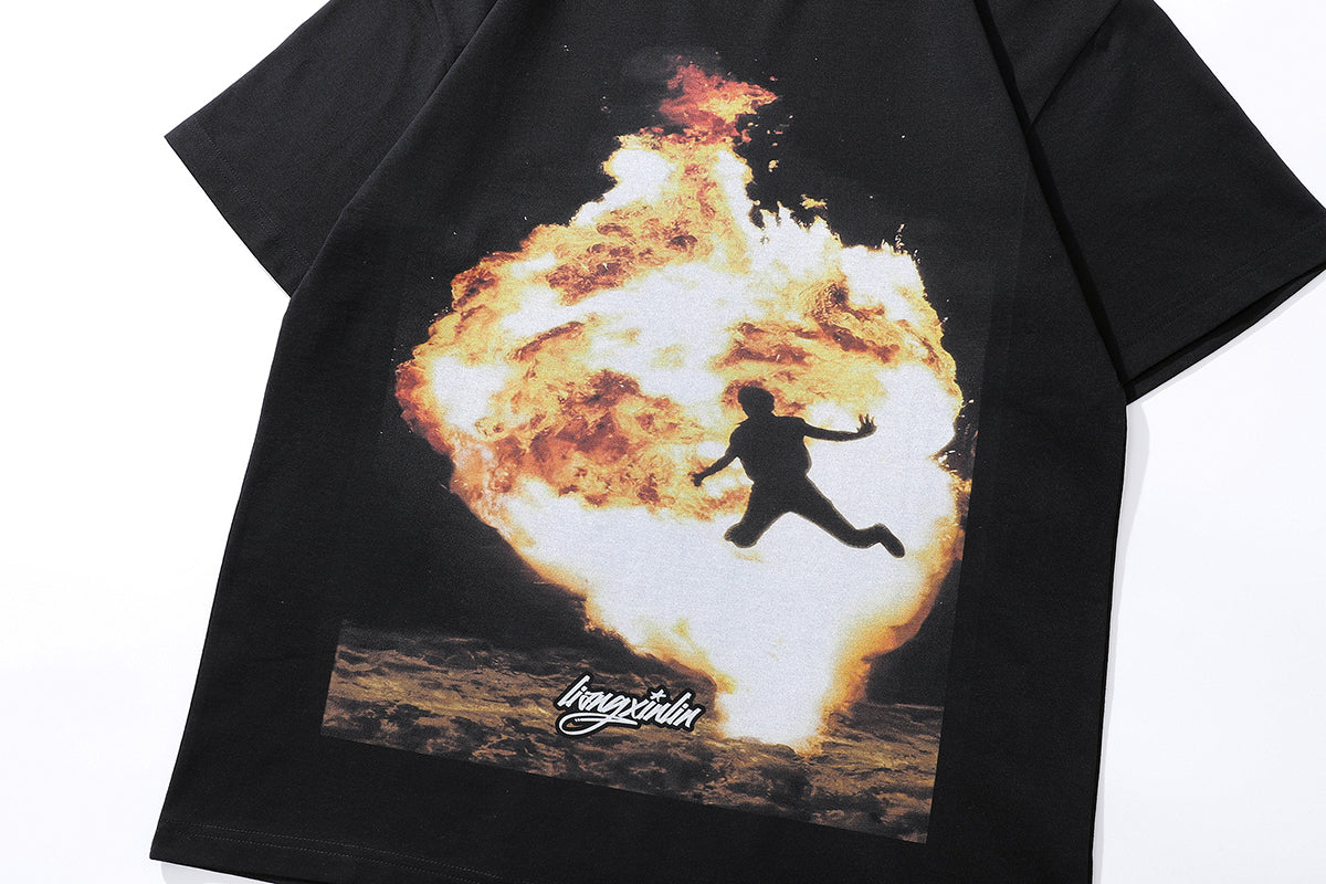 Explosion t-shirt flame tee grunge y2k top ingery