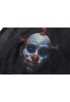 Creepy clown hoodie grunge pullover Gothic top in acid grey