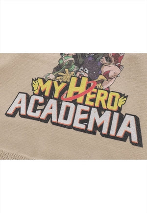 Academia sweater knitted distressed Anime print jumper black