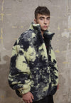 Gradient fleece bomber handmade tie-dye punk camo jacket