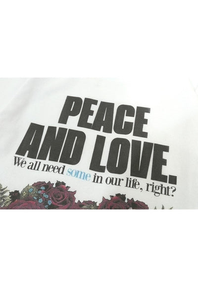 Peace slogan t-shirt dove tee retro cartoon top in white