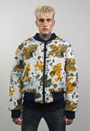 Forest print varsity jacket leaves reversible 4in1 bomber