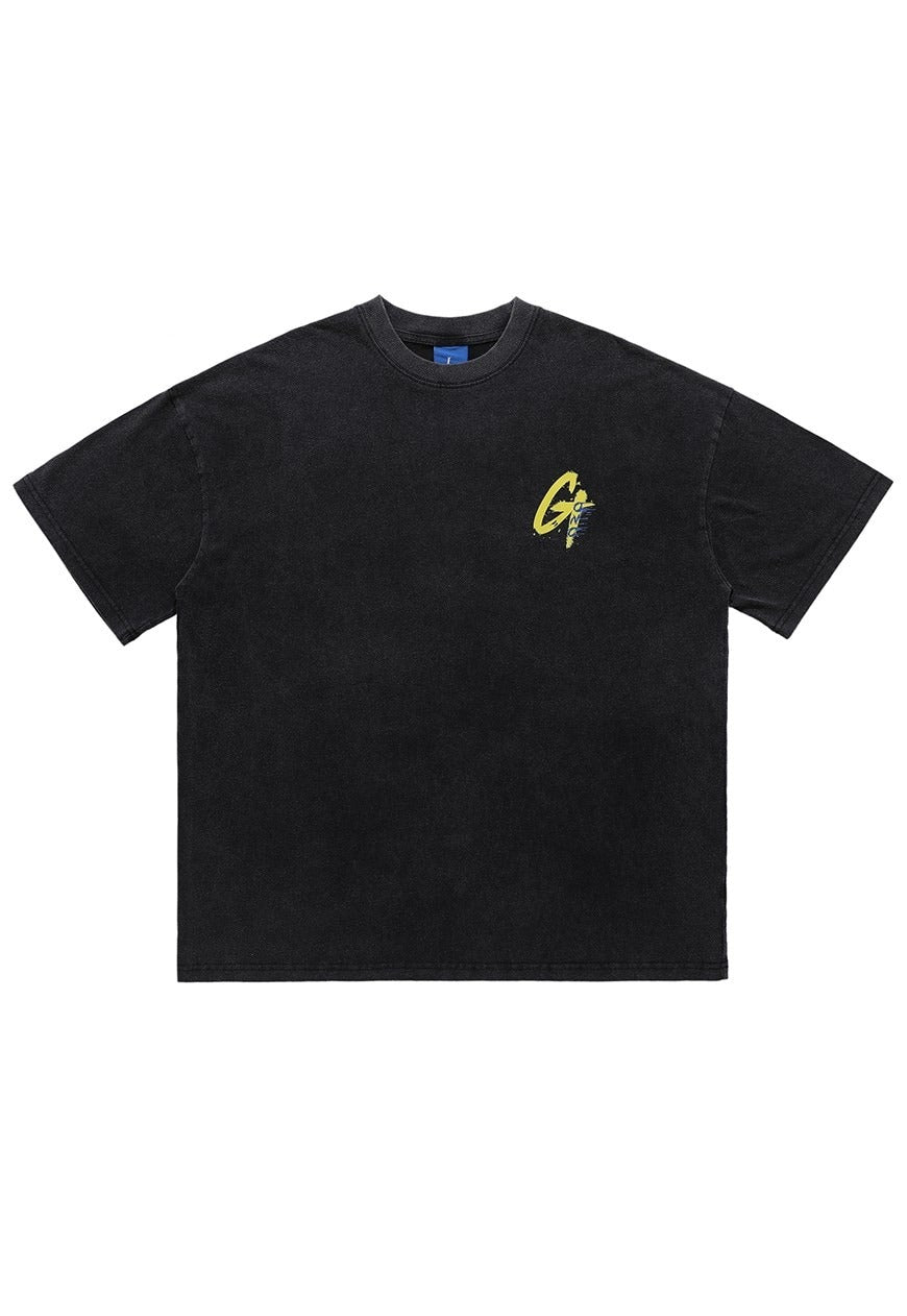 Dead rapper t-shirt grunge tee hip-hop top in vintage grey