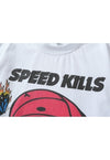 Racer t-shirt grunge lego print long tee retro sports top