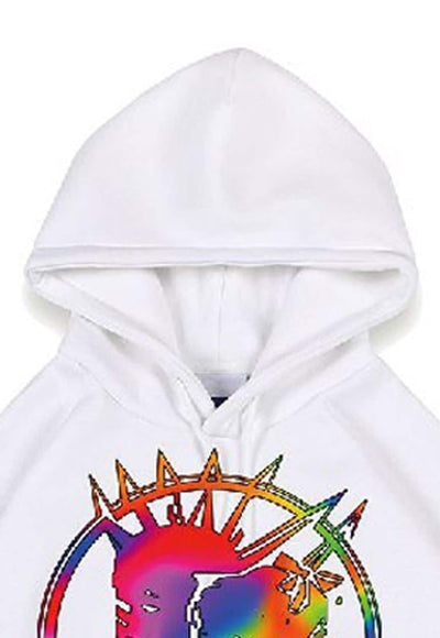 Gay punk hoodie rainbow pullover mohawk top retro jumper