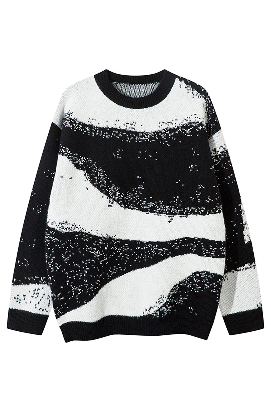 Abstract sweater geometric knitted jumper space print top