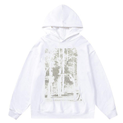 Forest print hoodie Gothic pullover punk top bible jumper