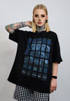 Roman art t-shirt statue print tee cyber goth top in black