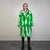 Green tie-dye coat faux fur neon shaggy trench abstract pattern overcoat bright rave bomber detachable festival jacket acid salad peacoat