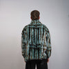 Tie-dye faux fur jacket striped coat grunge fleece imitation bomber short fluffy coat festival o