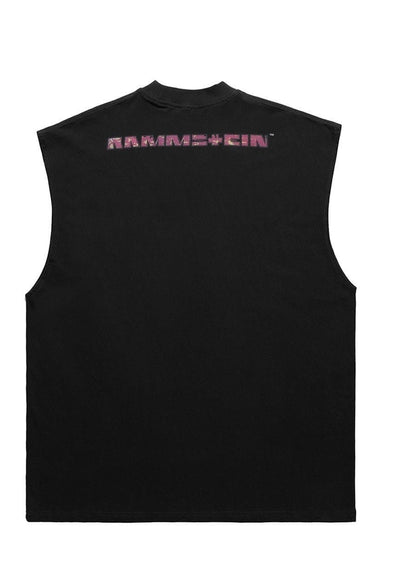 Rammstein print tank top surfer vest retro sleeveless tshirt