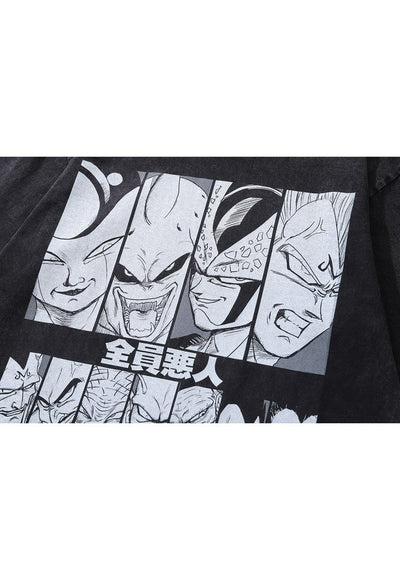 Anime tshirt Japanese cartoon tee retro DBZ top vintage grey