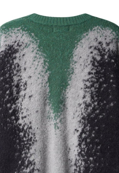 Abstract sweater grunge jumper paint splatter top in green