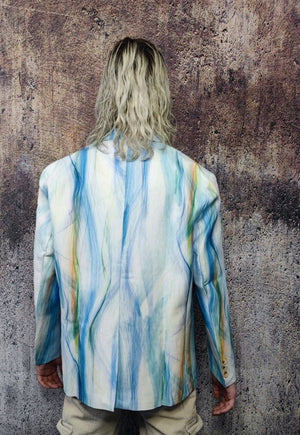 Abstract print blazer water colours jacket in rainbow