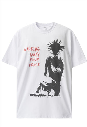 Punk t-shirt spiky hair print tee retro grunge top in white