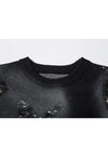 Shredded sweater ripped punk jumper Gothic butterfly top