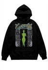 Cyber punk hoodie raver pullover monster horror top in black