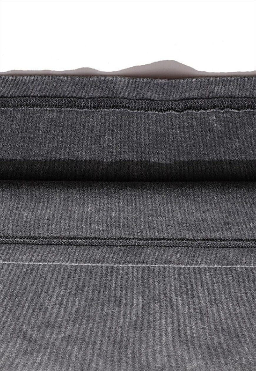 Money slogan t-shirt planet tee vintage wash top in grey