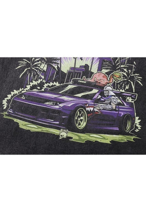 Miami Vice t-shirt racing car tee retro cartoon top in grey