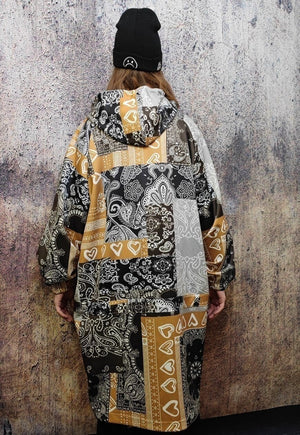 Paisley print jacket handmade bandanna windbreaker in brown