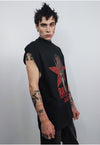 Rocker tank top surfer vest retro skeleton sleeveless tshirt