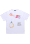 Paint splatter t-shirt graffiti tee grunge top in white