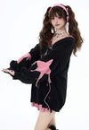 Spiderweb sweater Gothic patchwork jumper grunge anime top