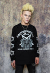 Pentagram t-shirt lamb print tee grunge Gothic top black