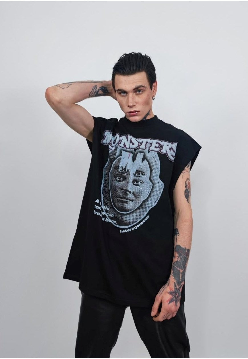 Psycho sleeveless tshirt monster tank top creepy surfer vest