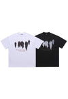 Creepy print t-shirt Gothic tee utility grunge top in white