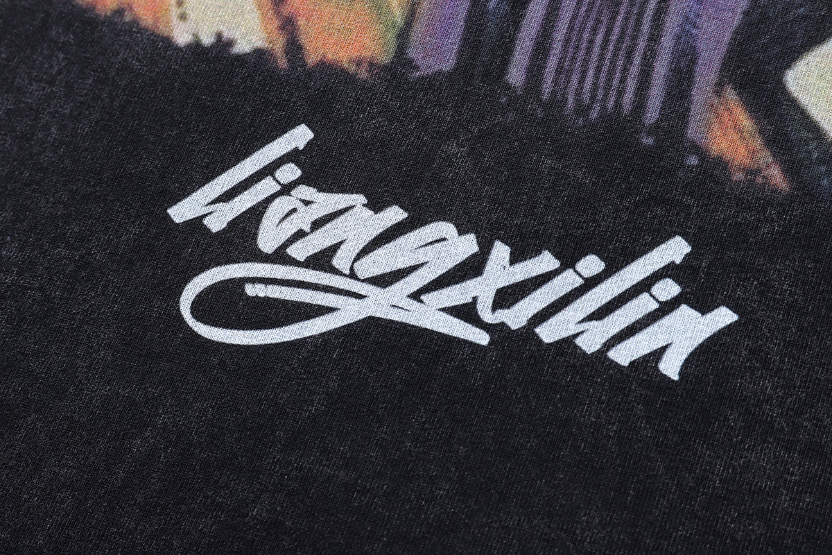 Joker cartoon t-shirt retro clown tee Y2k cartoon top in vintage grey